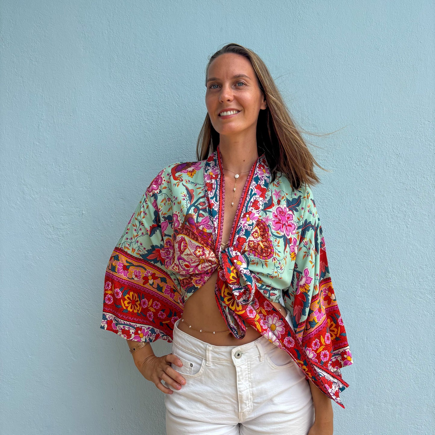 Giulia | Kimono-Top mit Blumenmuster