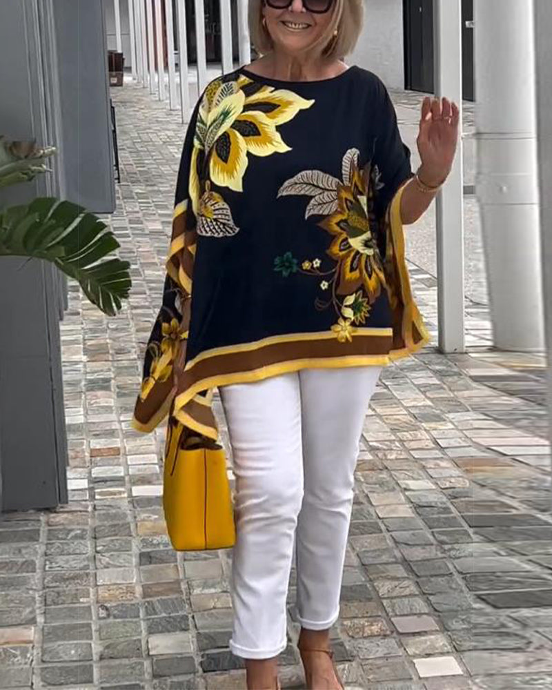 Emory | Kaftan-Top mit künstlerischem Druck