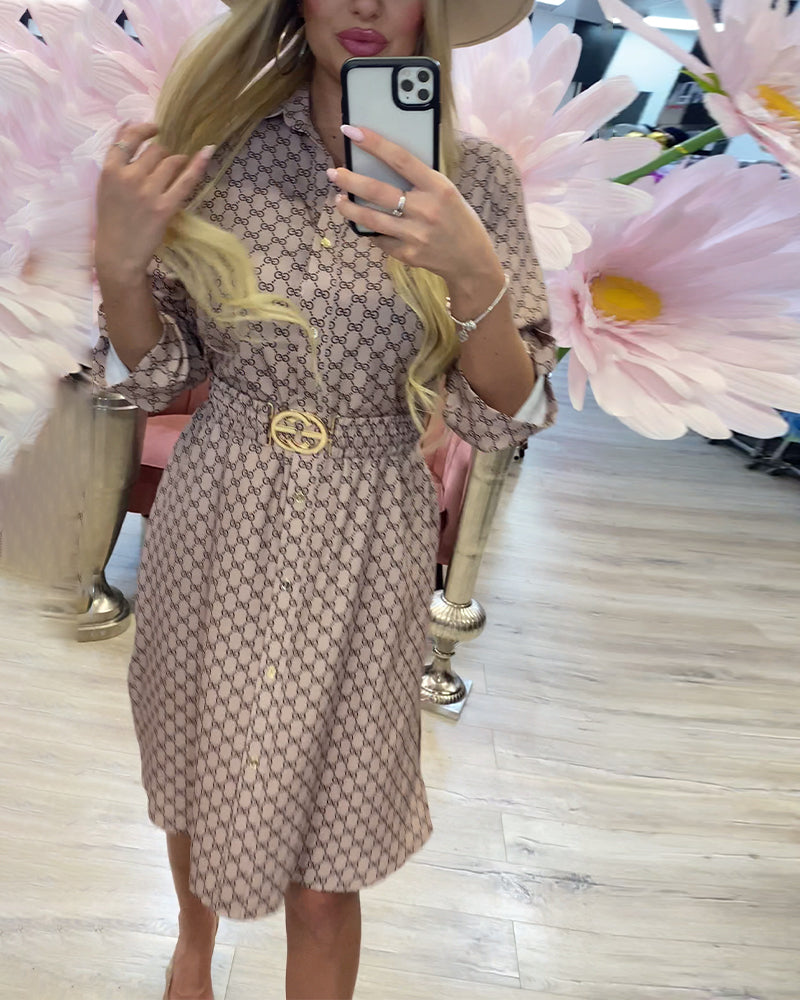 Addison | stilvolles Hemdkleid mit Reverskragen und Diamantakzent