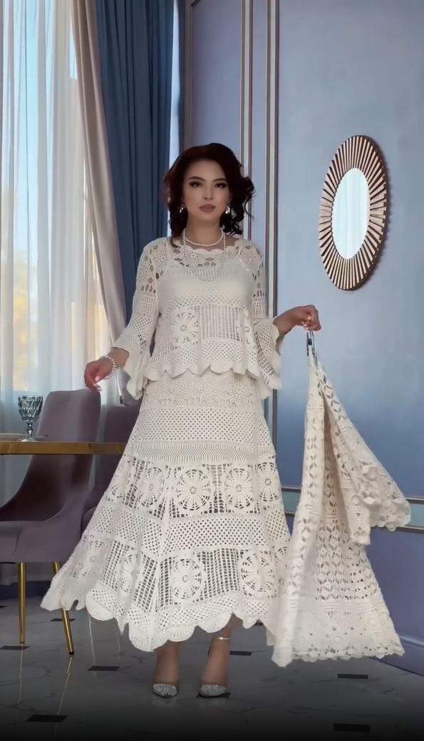 Dalyn | Elegantes Retro-Set mit Spitzen-Ärmeln