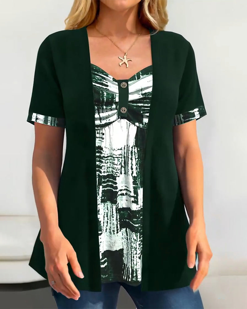 Lina™ | Elegantes Set mit gemusterter Bluse