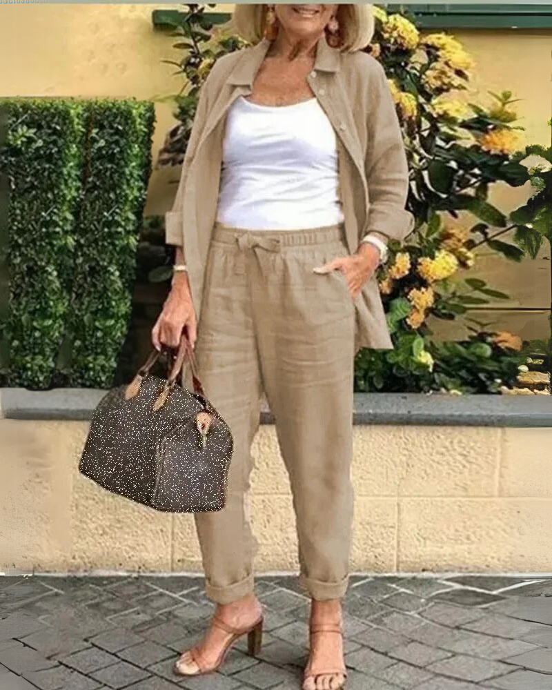 Anniera | Elegantes Hemd- und Hosenset für Damen