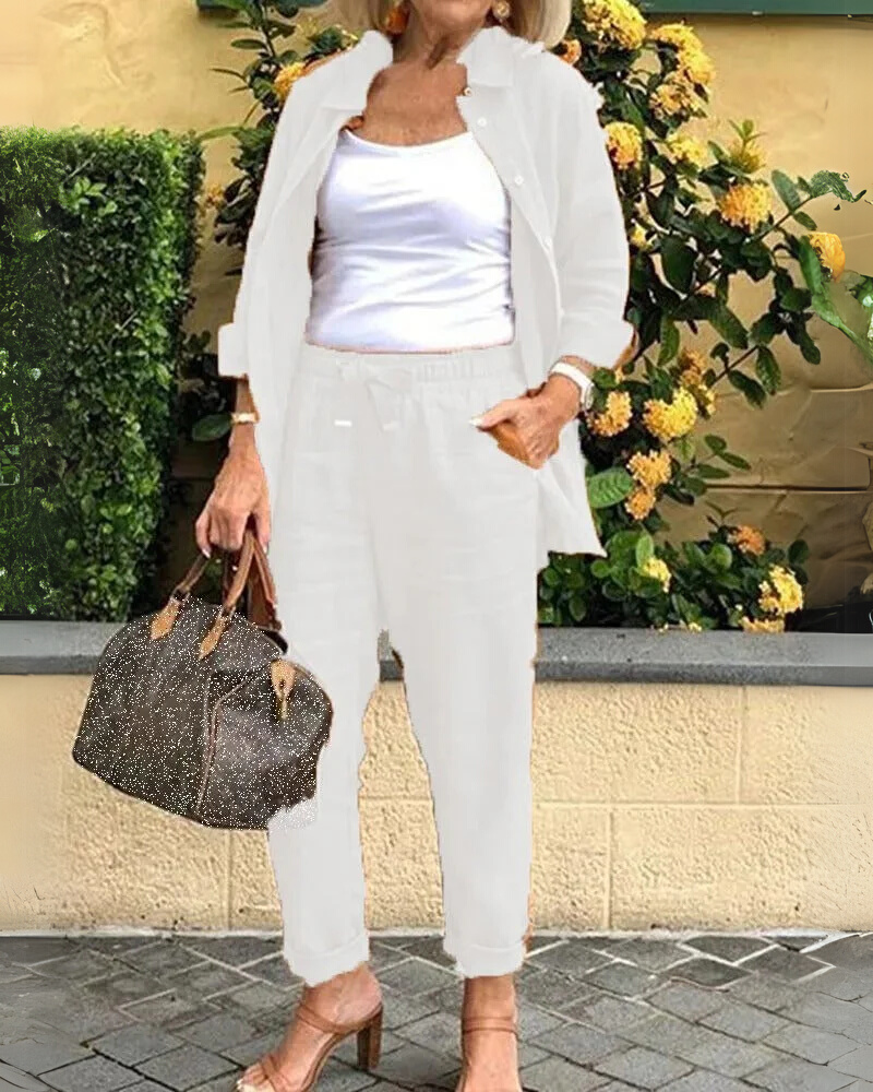 Anniera | Elegantes Hemd- und Hosenset für Damen