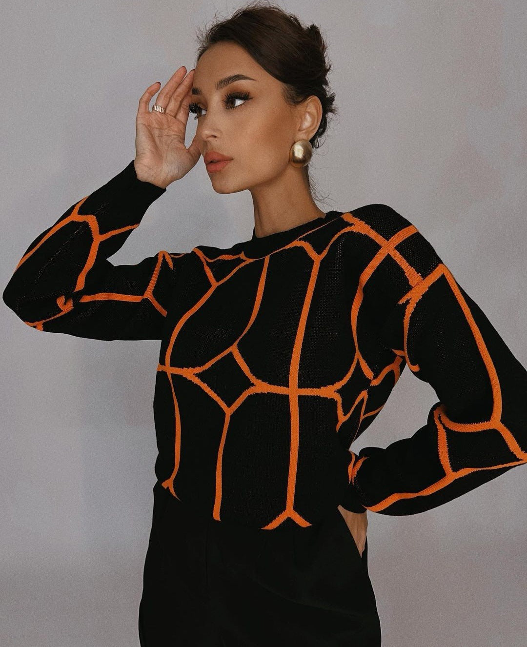 Thora | Trendige Netzbluse mit Muster