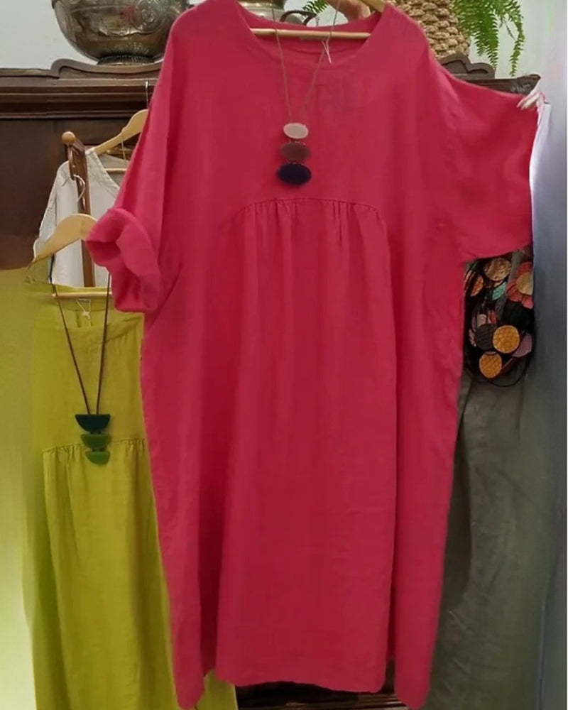 Grace | modisches Kleid aus Baumwolle und Leinen für Damen