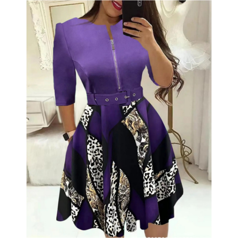 Gesa | Elegante Kleid mit langen Ärmeln und Gürtel