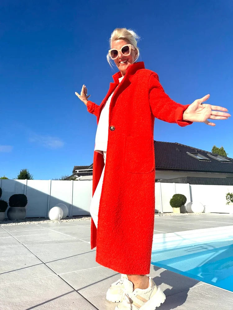 Gelina | Stehkragen-Mantel mit Taschen