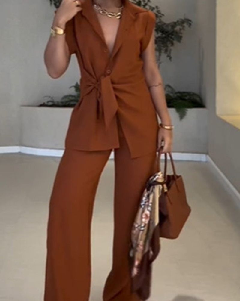 Emerie™ | Elegantes ärmelloses Set mit hochtaillierter Hose