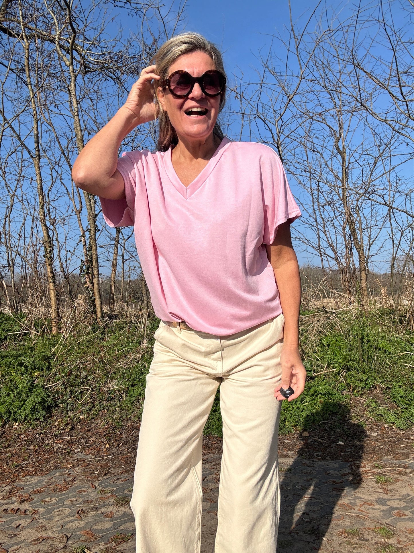 Sam | Stylisches Top mit Kartuschenmuster