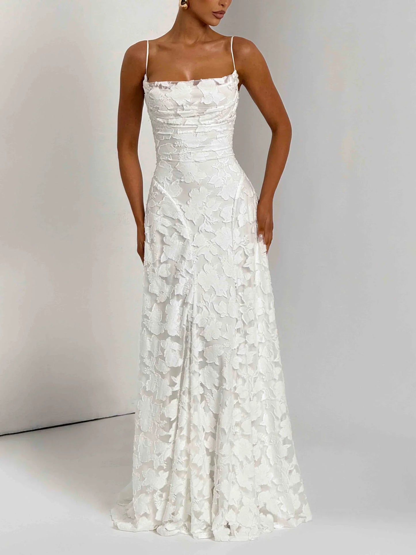 Rosa | Maxikleid mit Spitzendetail