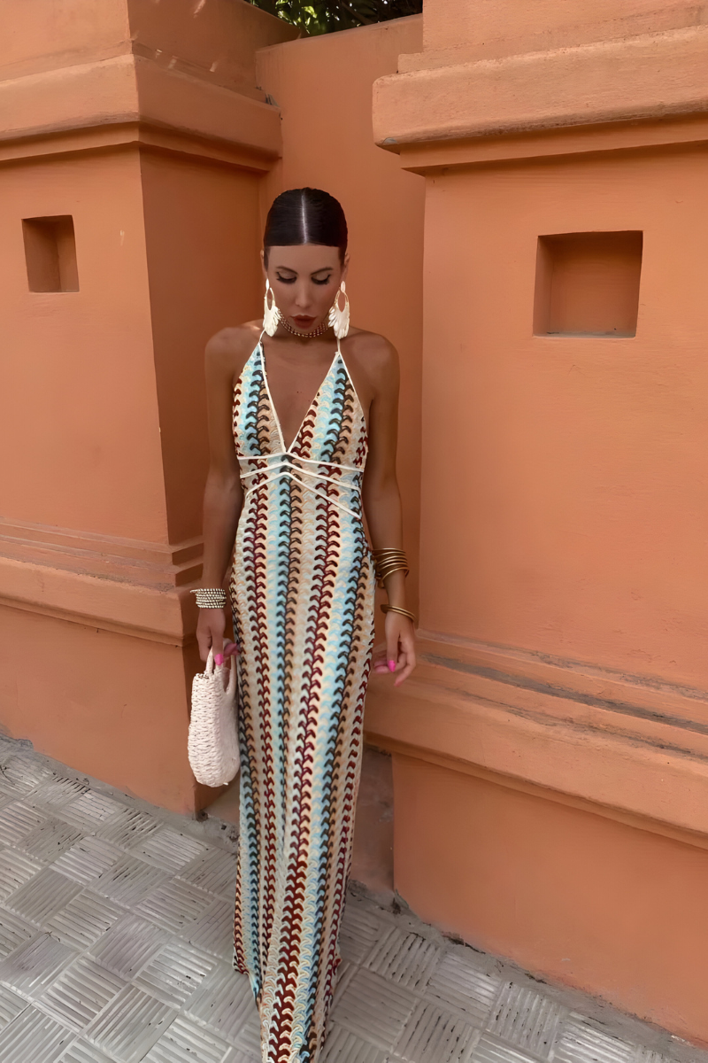 Conny | Boho Maxikleid mit offenem Rücken