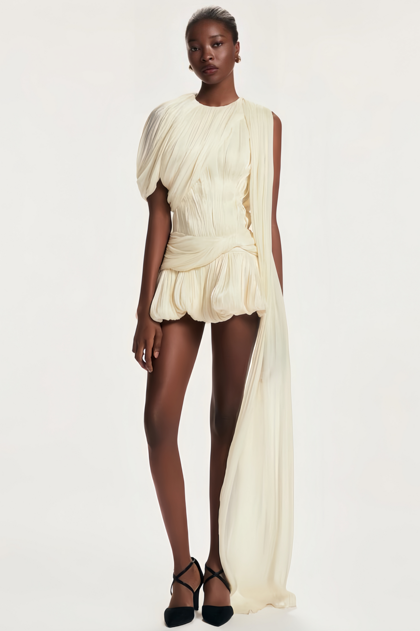 Cyriel | Drapiertes Minikleid mit Schleifenmuster