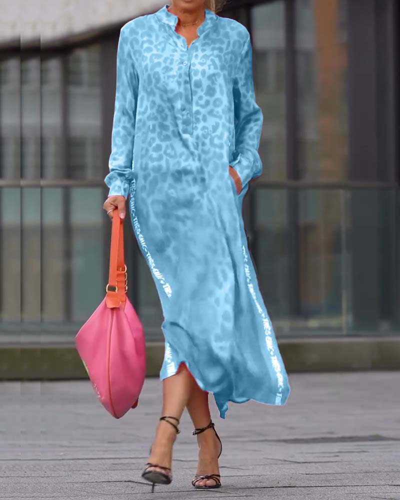 Keyla | modisches Kleid mit Leopardenmuster und Schlitz