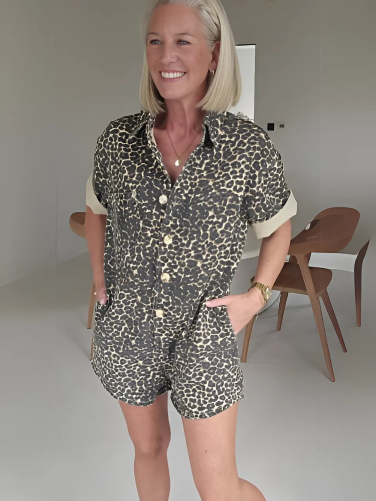Aniyah | Stylischer Mini-Strampler mit Leopardenmuster