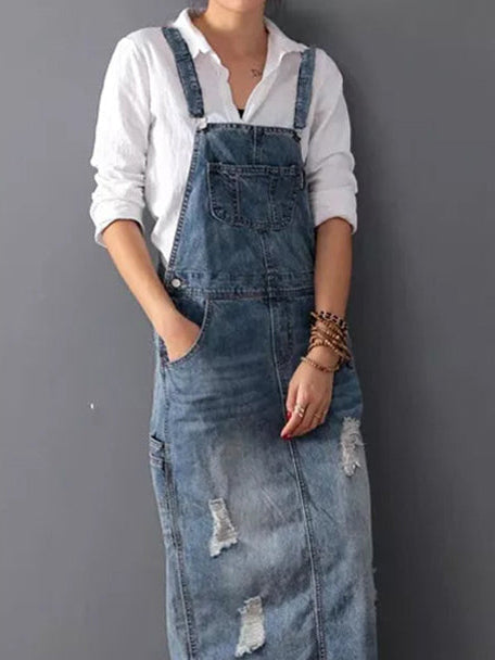 Sylie | Trendiges Denim-Latzkleid