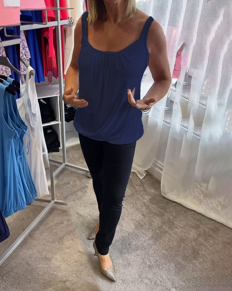 Sophie | Stylisches ärmelloses Oberteil mit Plisseedetails