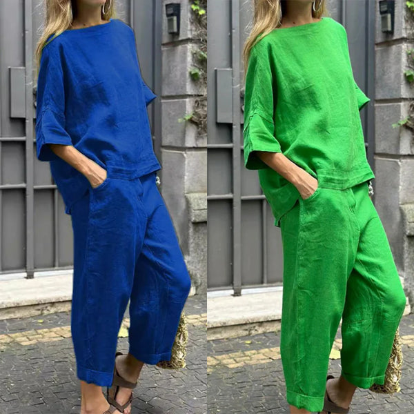 Jaclyn | Lässiges Leinen-Set mit Hemd & Hose