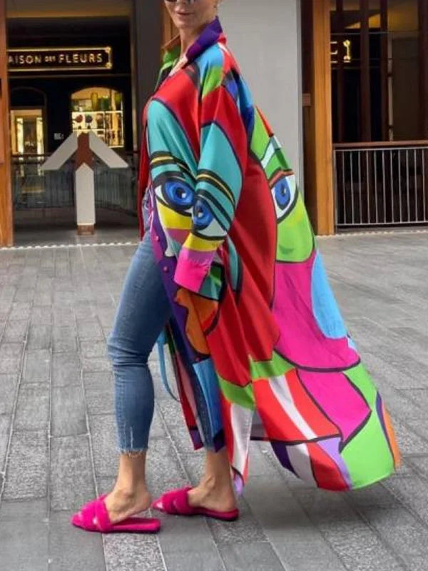 Amaira | Künstlerisches Shirtkleid in Maxilänge