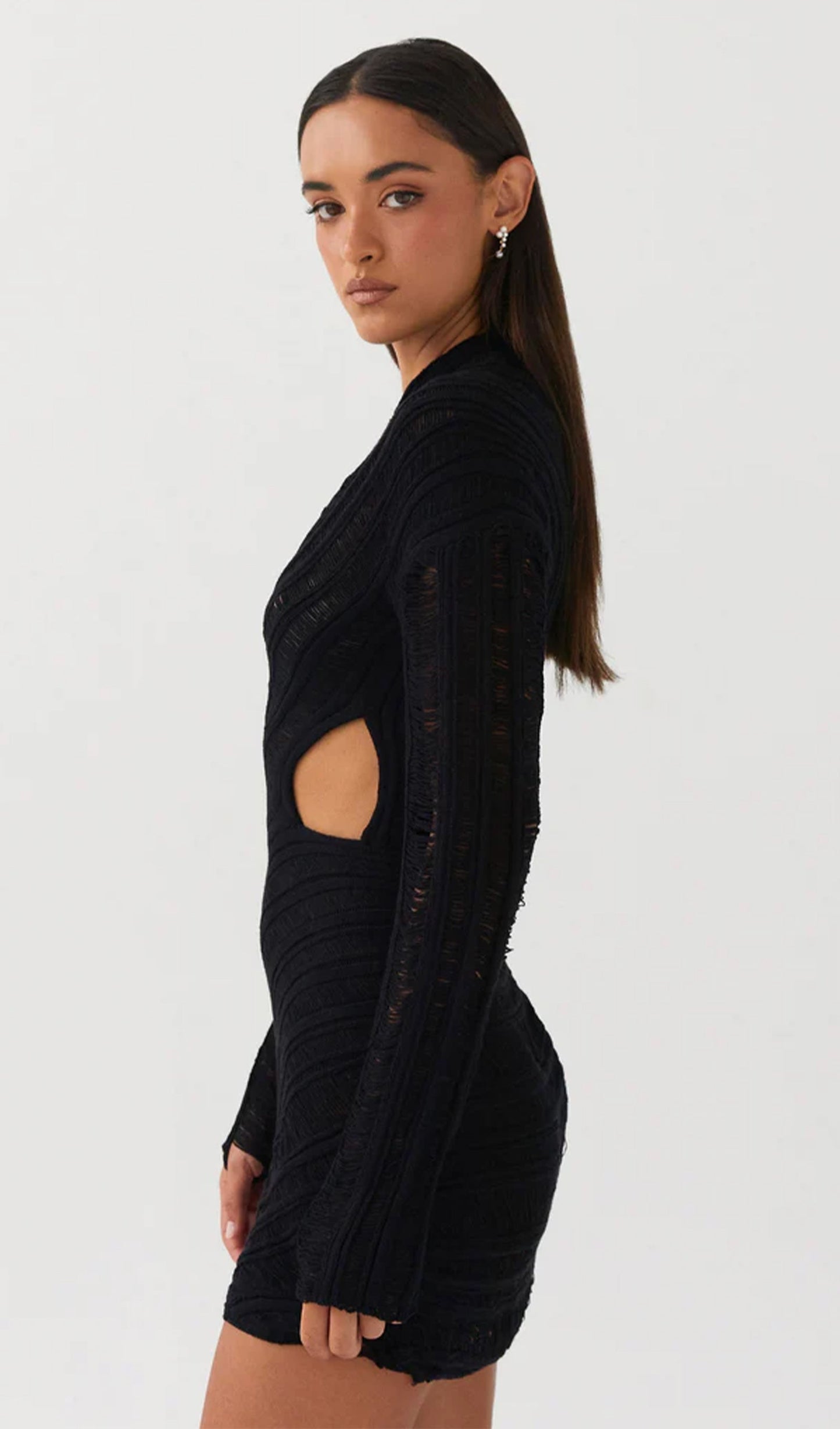 Murie | Ausgeschnittenes strukturiertes Minikleid