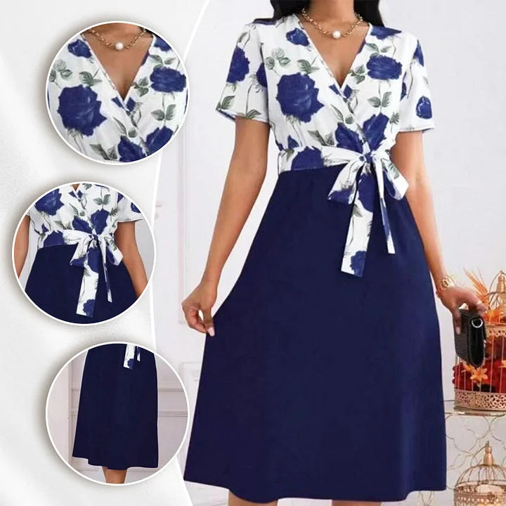 Echa | Geblümtes Midikleid in Wickeloptik