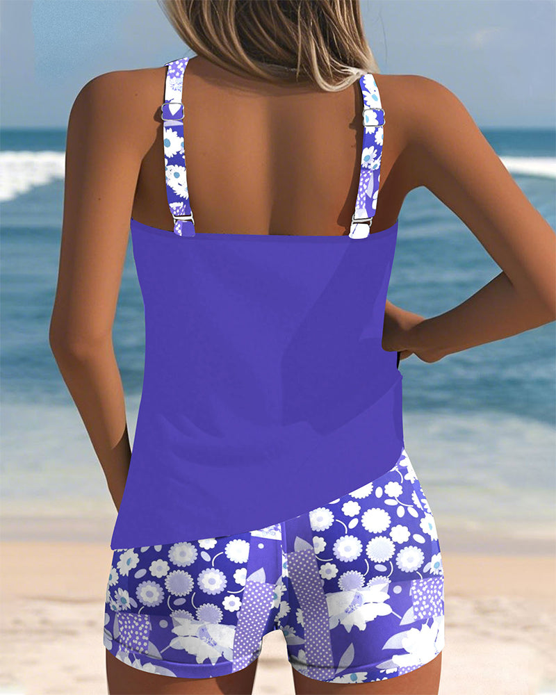 Sky | modisches Tankini-Set mit bedrucktem Boxer
