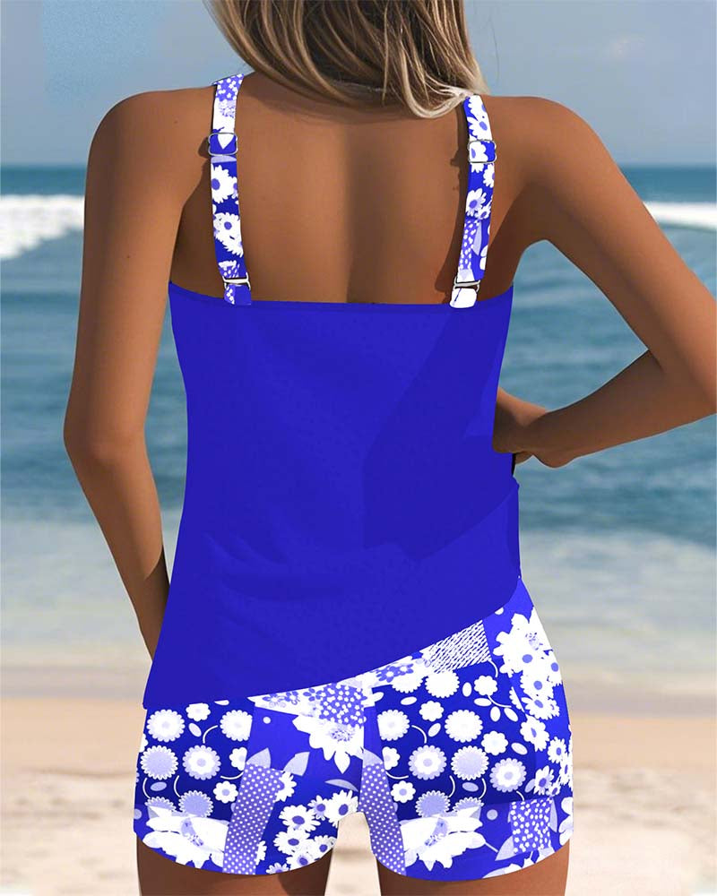 Sky | modisches Tankini-Set mit bedrucktem Boxer
