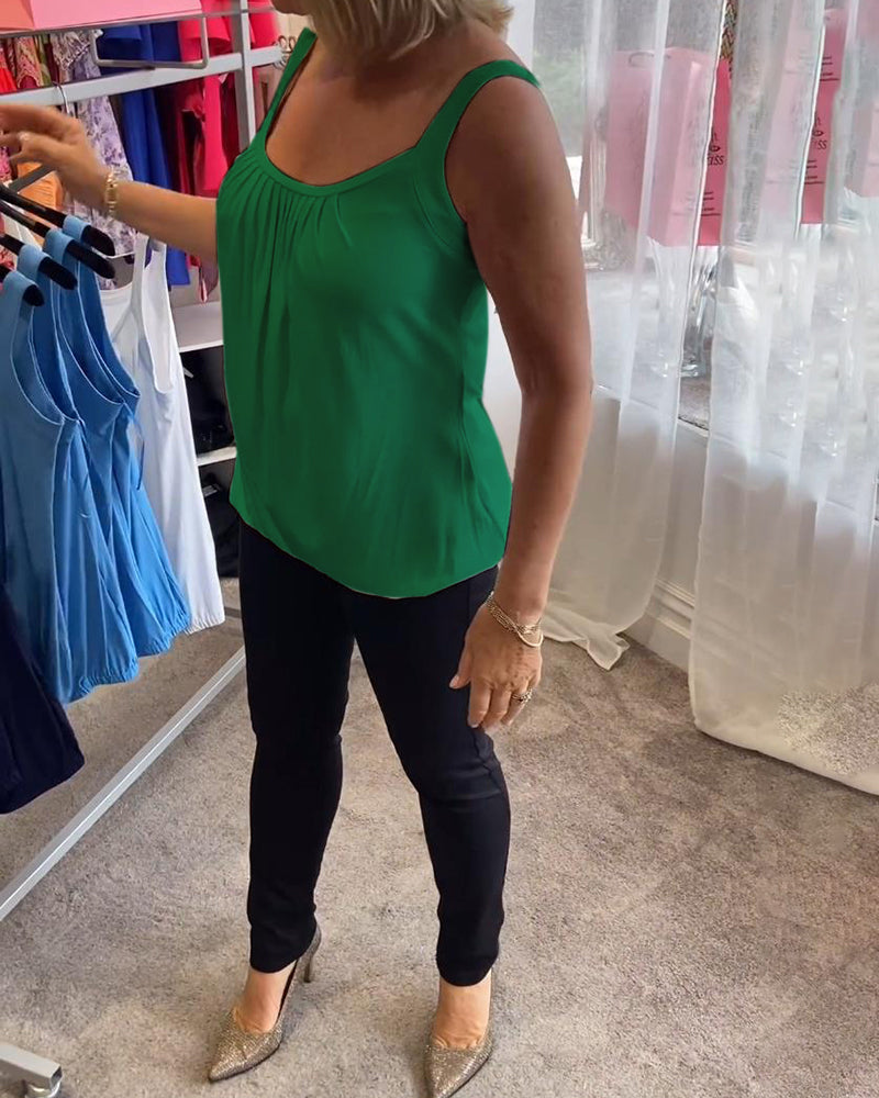 Sophie | Stylisches ärmelloses Oberteil mit Plisseedetails