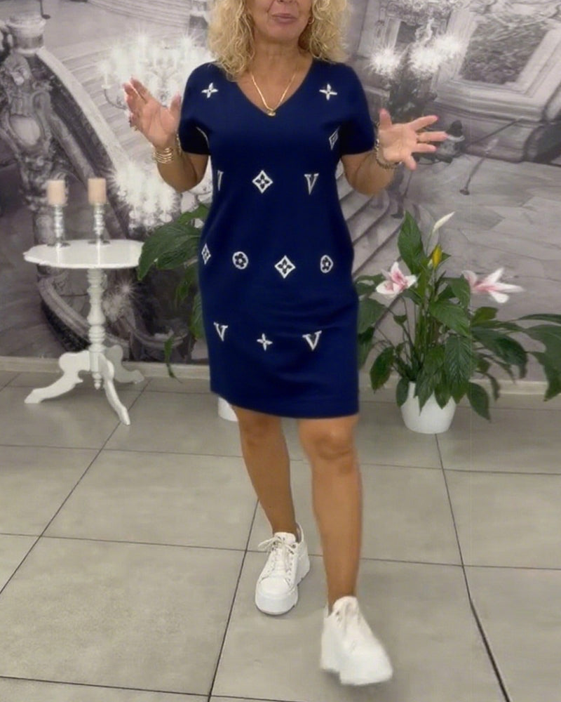 Hana | Kleid Mode V-Ausschnitt Kurzärmelig