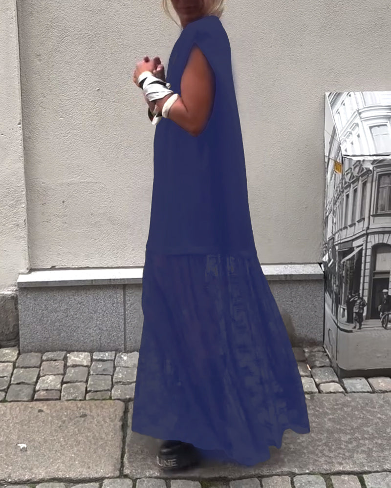 Milani | Patchwork Kleid, ärmellos & aus Mesh