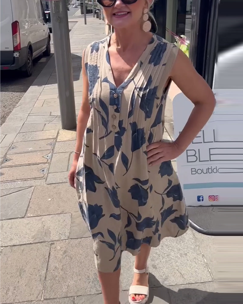 Barbara | modisches Kleid mit V-Ausschnitt und floralem Druck