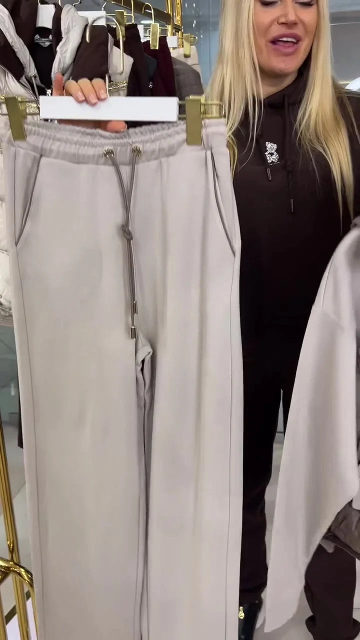 Lysa | Freizeit-Set mit Weste und Kapuzenpullover