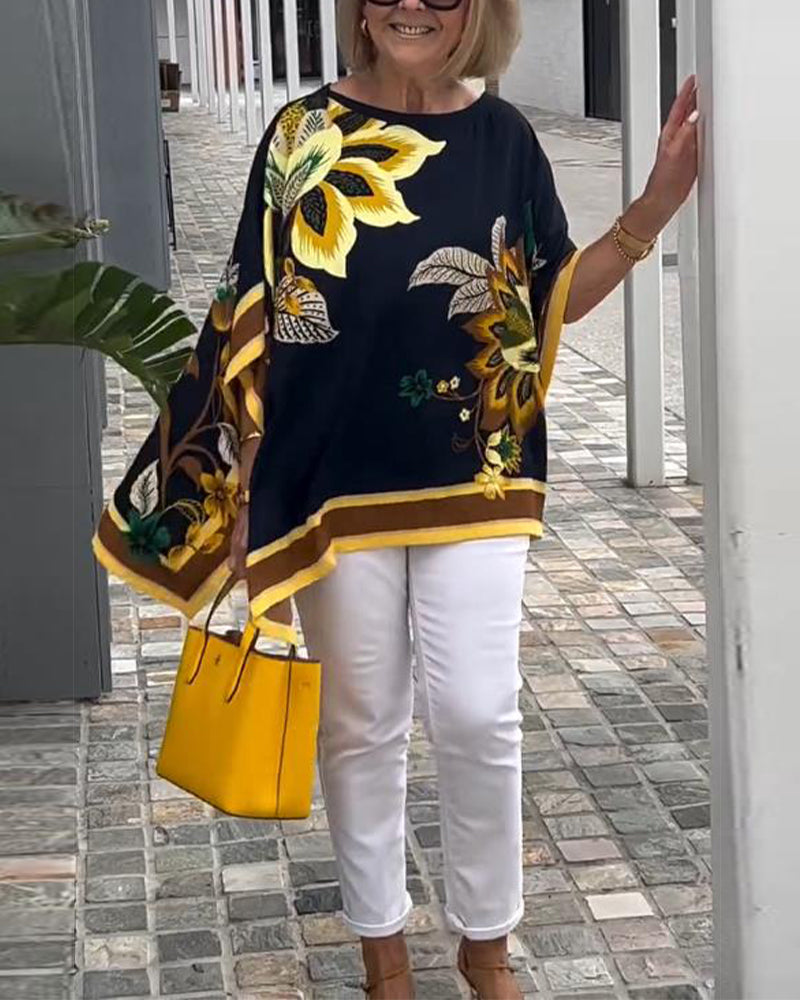 Emory | Kaftan-Top mit künstlerischem Druck