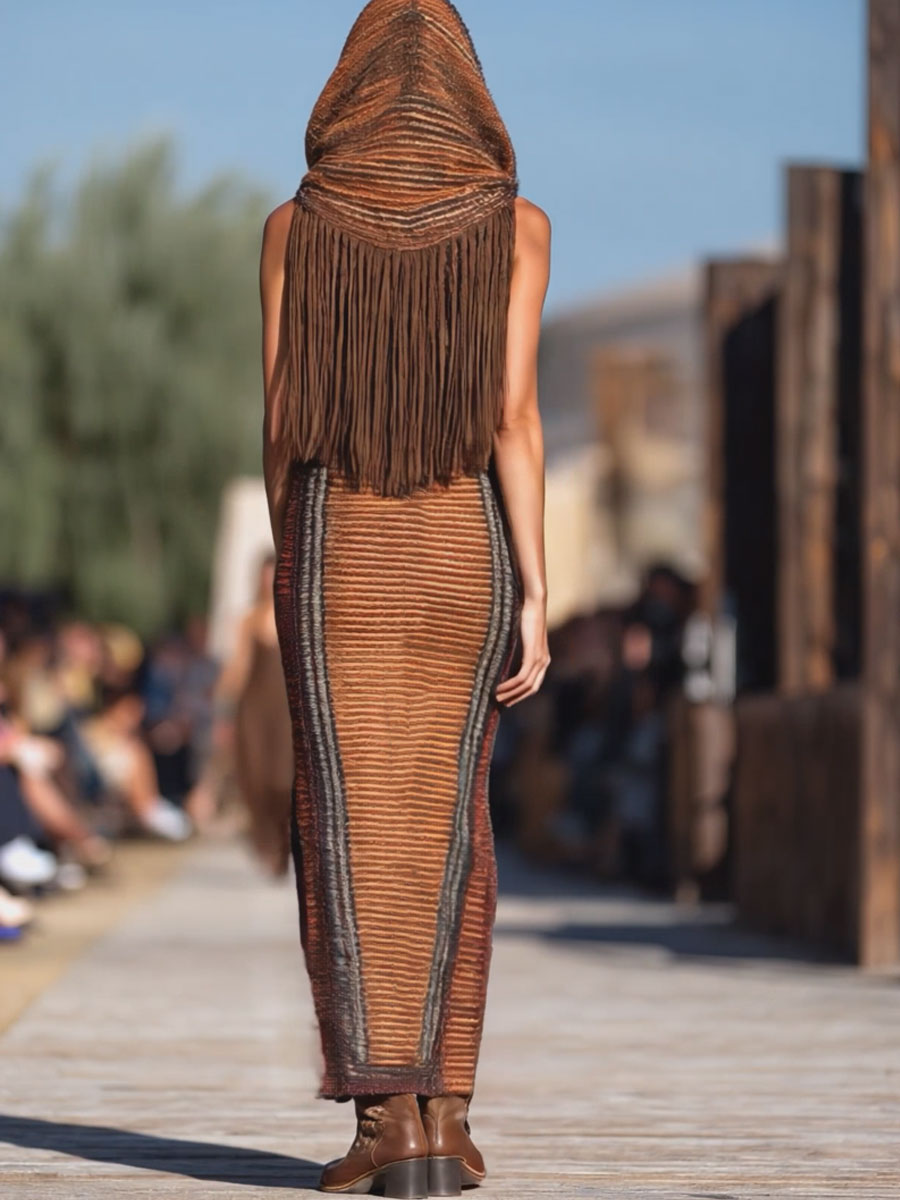 Piera | Stammes-Fransen-Maxikleid