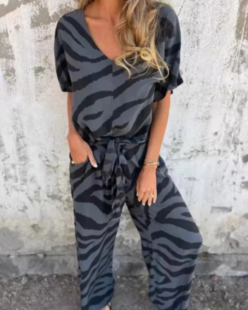 Sailor | Zweiteilig: Safari Chic Oberteil und Hose mit Zebradruck