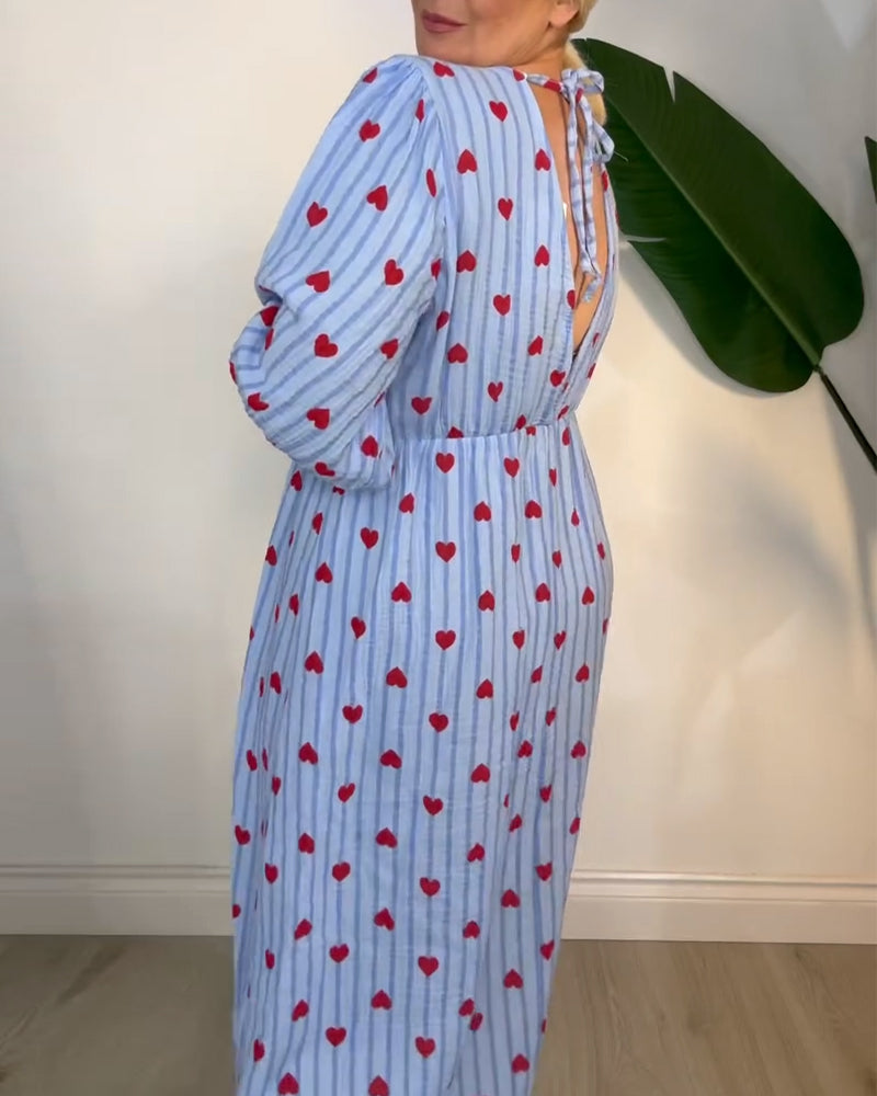 Maisy | elegantes Kleid mit Herzmuster