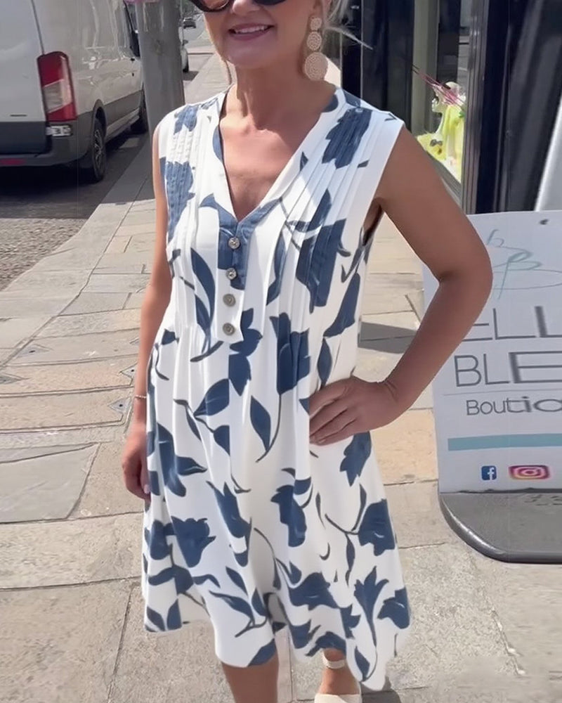 Barbara | modisches Kleid mit V-Ausschnitt und floralem Druck