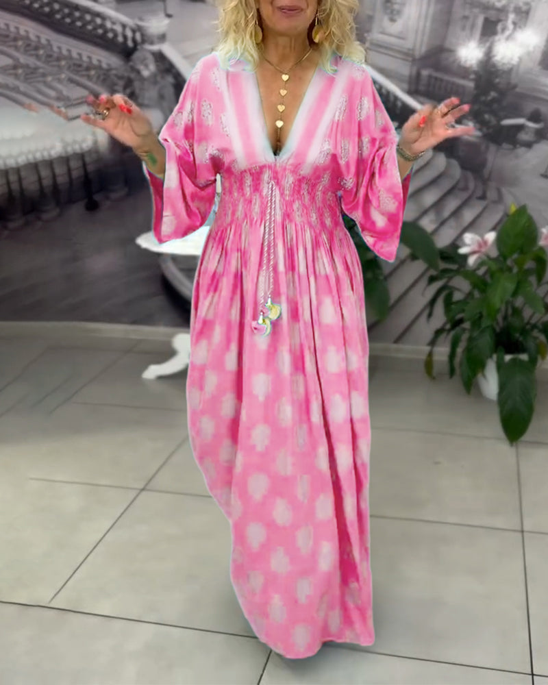 Nori | Kleid locker Urlaub Muster maxi Taille