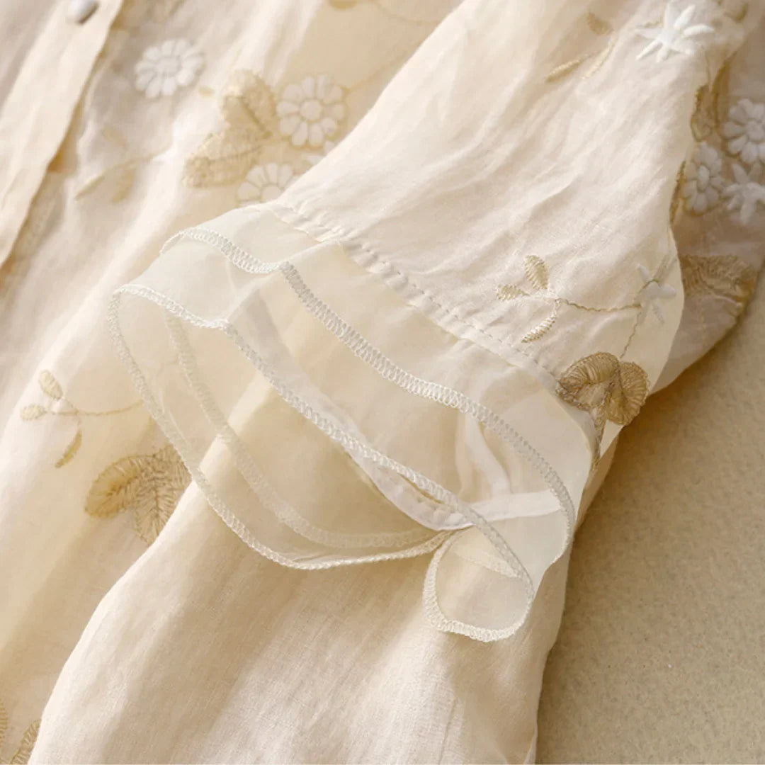 Nerry | Elegante Bluse mit zarten Stickdetails