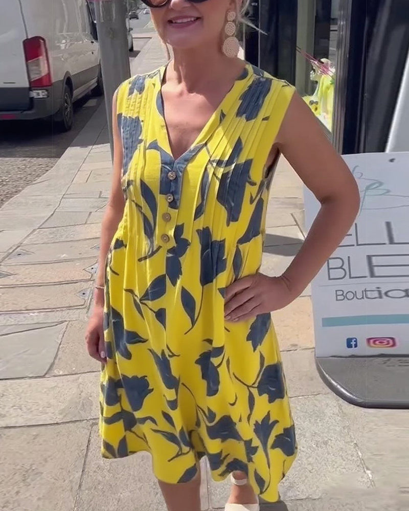 Barbara | modisches Kleid mit V-Ausschnitt und floralem Druck