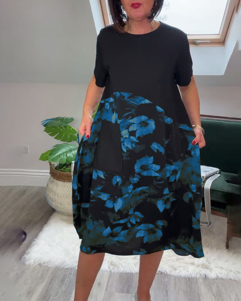 Norena | Patchwork-Kleid mit Blumenprint