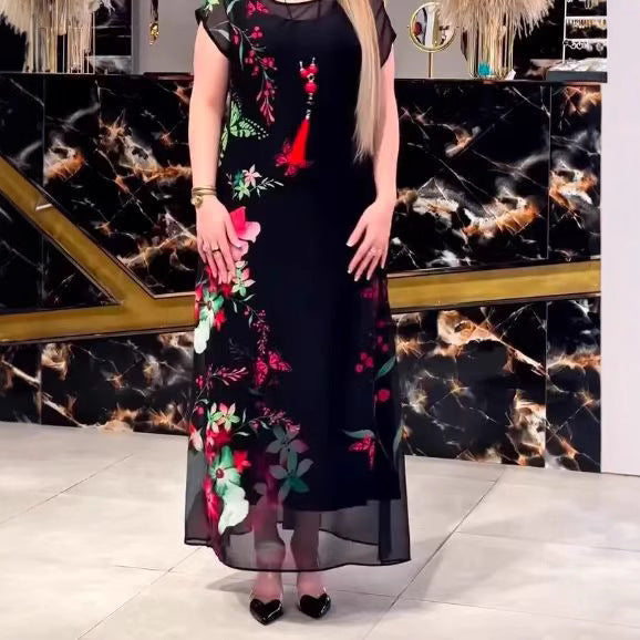 Yara | Chiffon-Midikleid mit Schmetterlingen