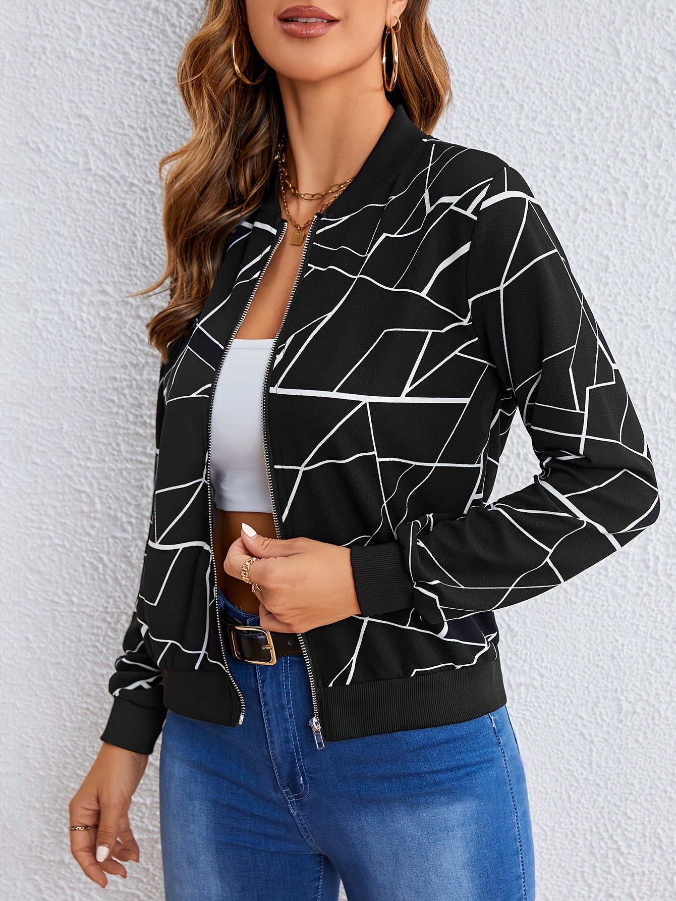 Evalaine™ | Geometrische Zipperjacke für Damen