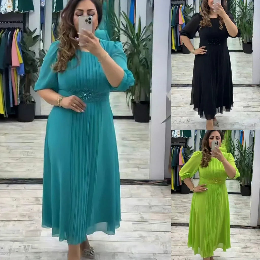 Jiny | Elegantes plissiertes Midikleid