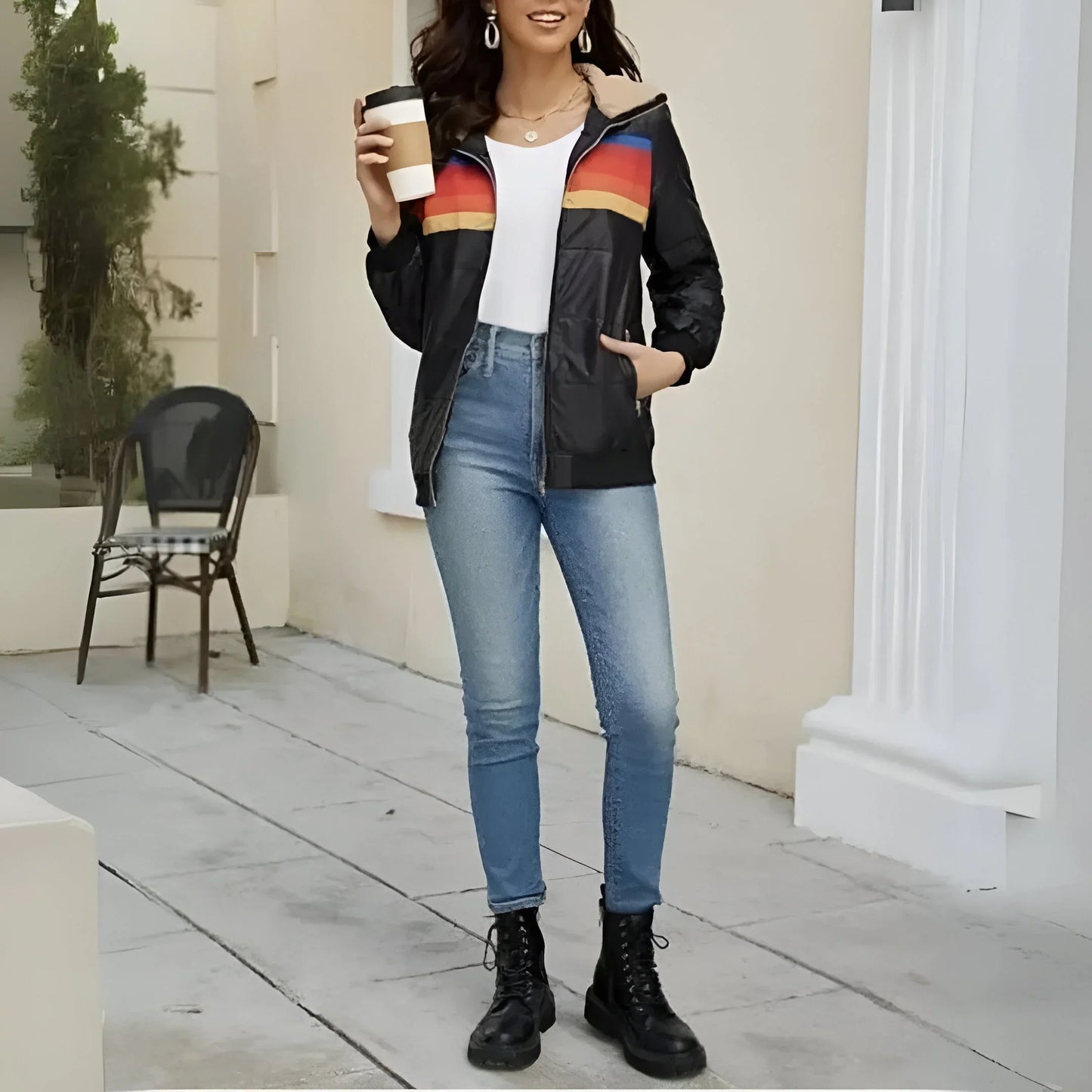 Shara | Gestreifter Sport-Hoodie