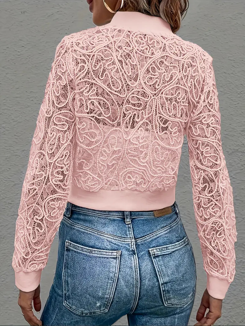 Marlia | Crop Lace Bomberjacke