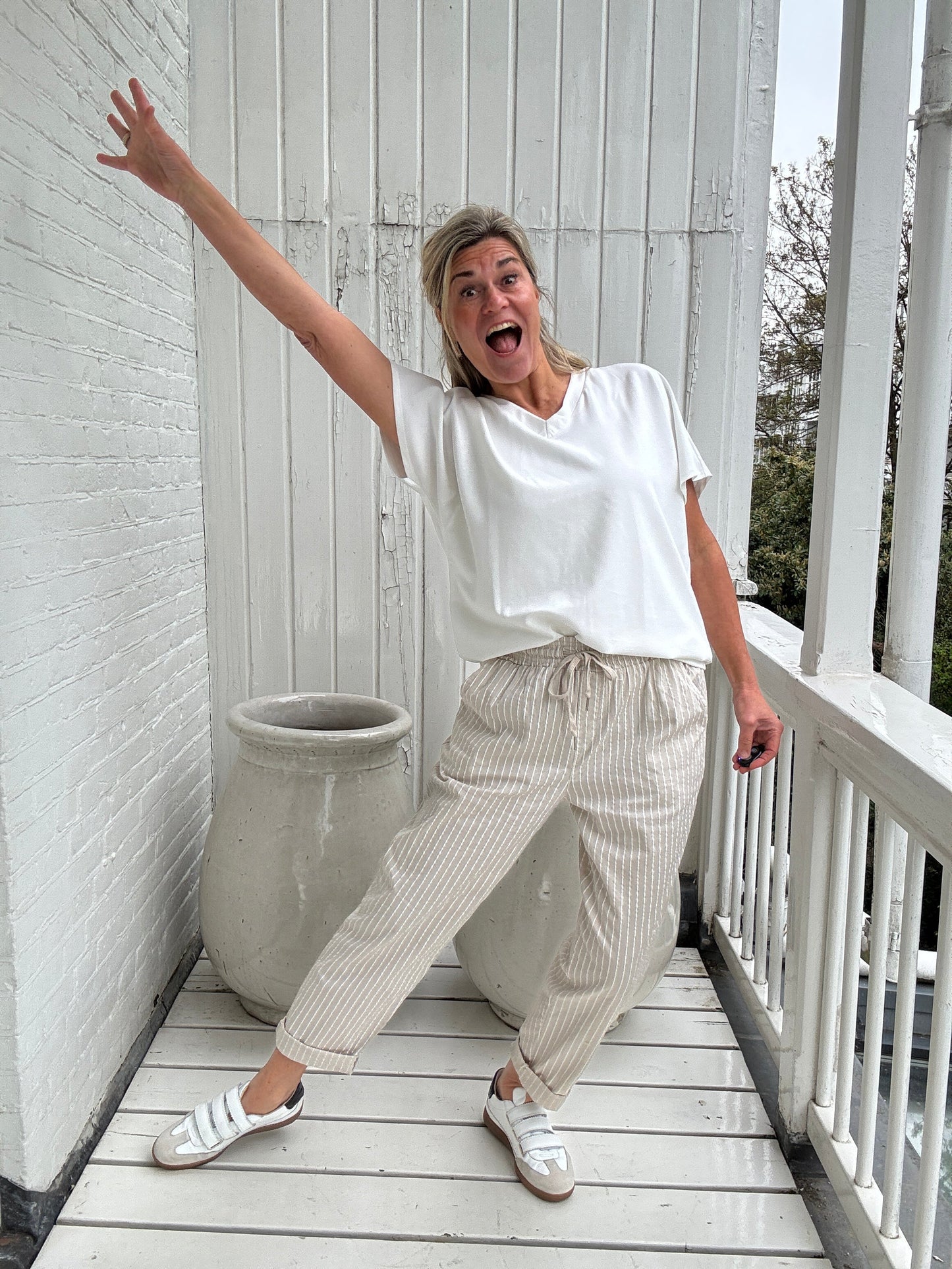 Sam | Stylisches Top mit Kartuschenmuster