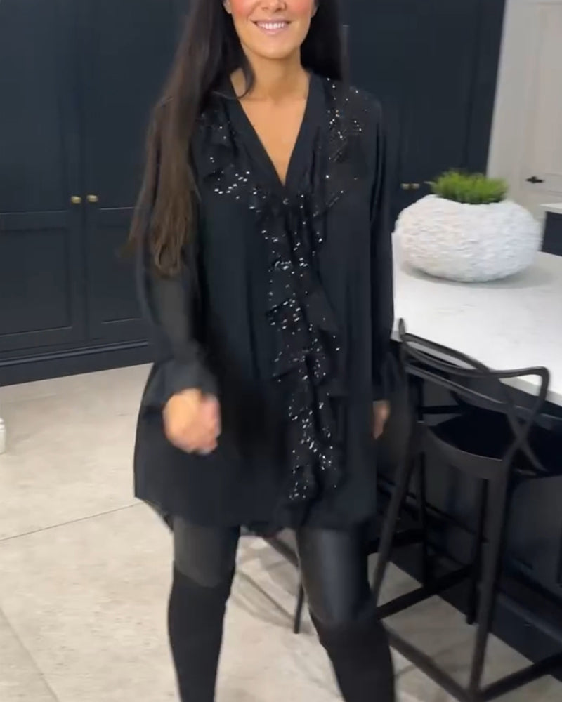 Aurora™ – Elegante Tunika mit Rüschen und Pailletten