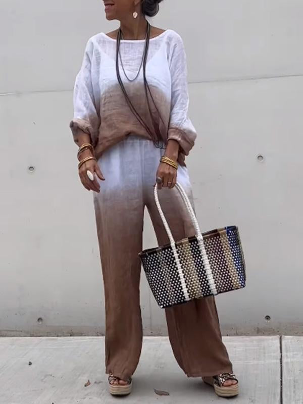 Taylor | Elegantes zweiteiliges Set aus Baumwolle und Leinen mit Farbverlauf