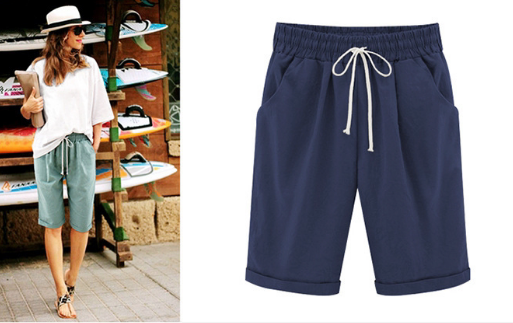 Alexandria | Lässige Übergrößen-Shorts mit elastischem Bund