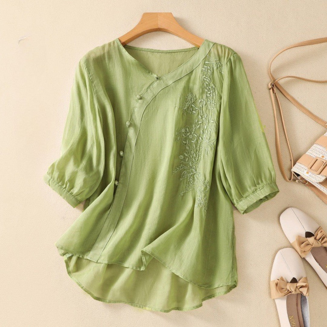 Lorry | Stylische Tunika mit innovativen asymmetrischen Knöpfen